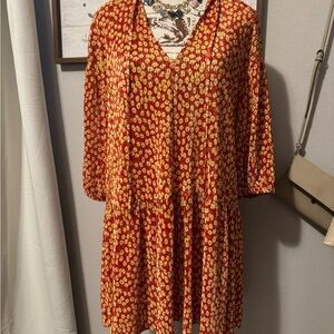 ASOS Petite Red and Yellow Floral Mini Dress